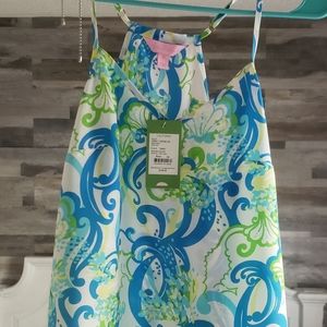 NWT Lilly Pulitzer Dusk Top in Resort White Crystal Coast Mini,Size XS,100% Silk